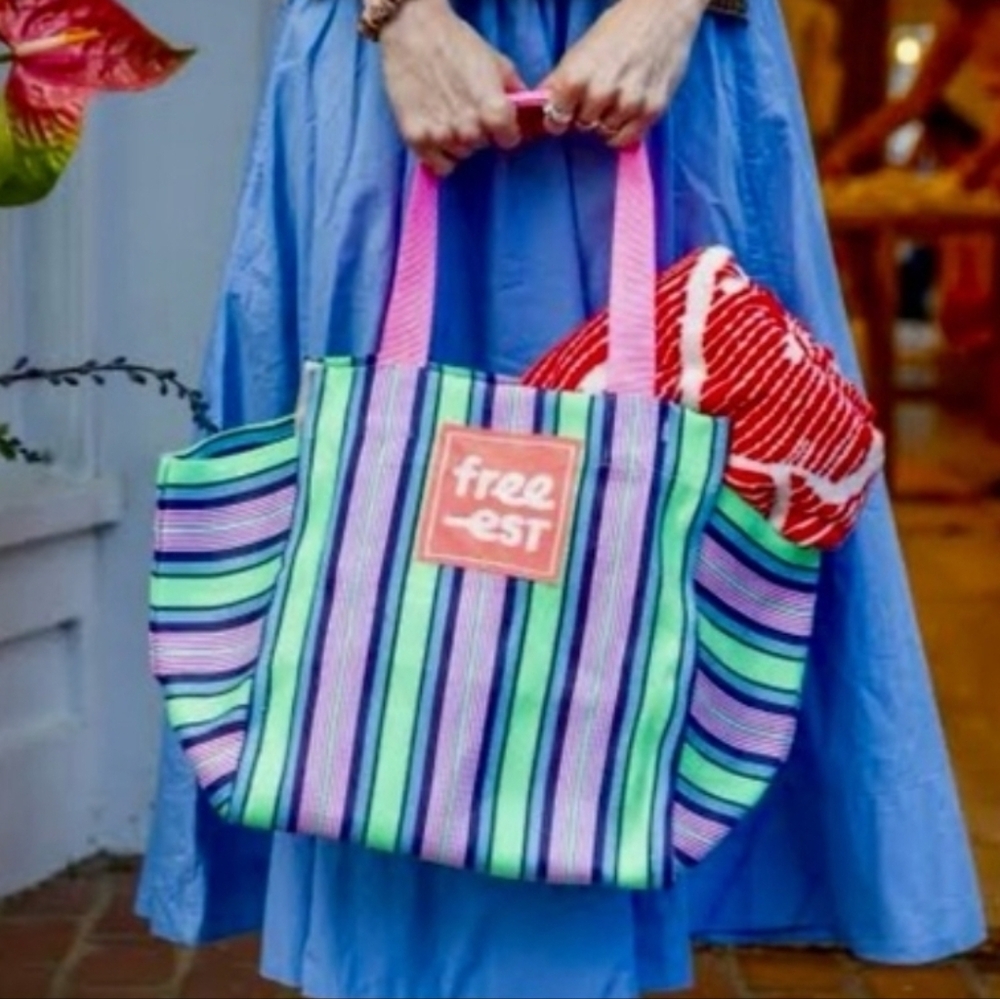 Free People free-est Striped Market Tote | Oversized Farmers Market Beach Bag